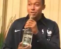 Kylian Mbappe consuming alcohol